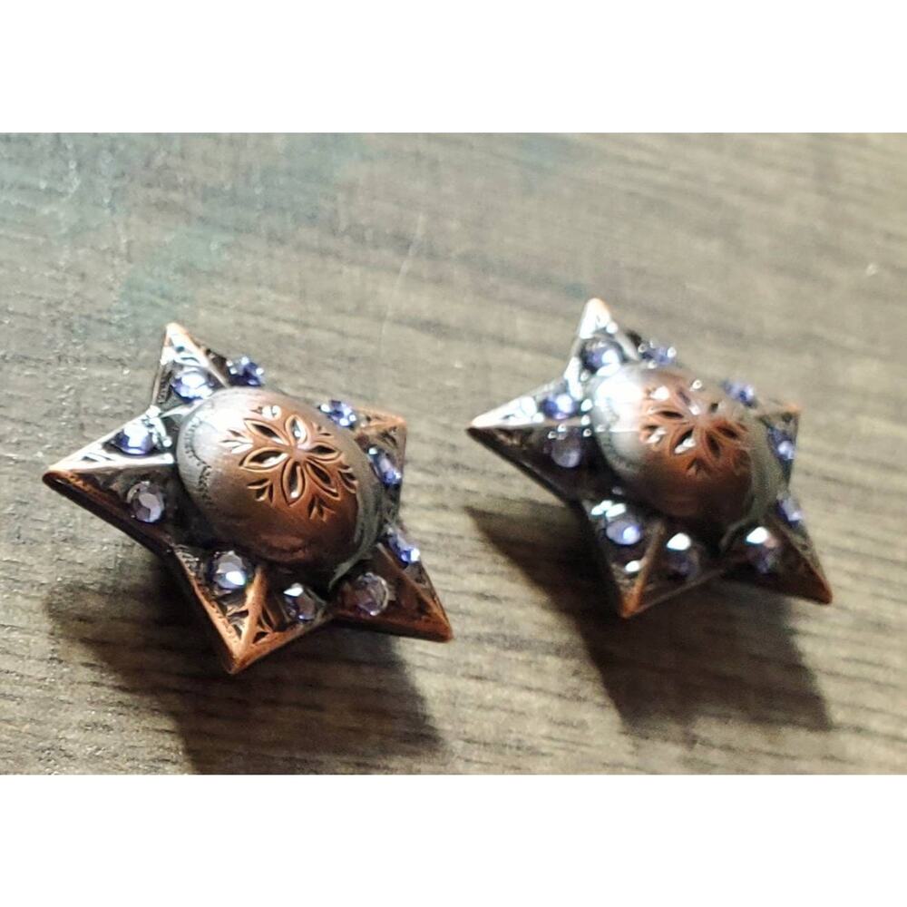 Bronze lilac star bling , replacement conchos, bridle conchos, tack concho